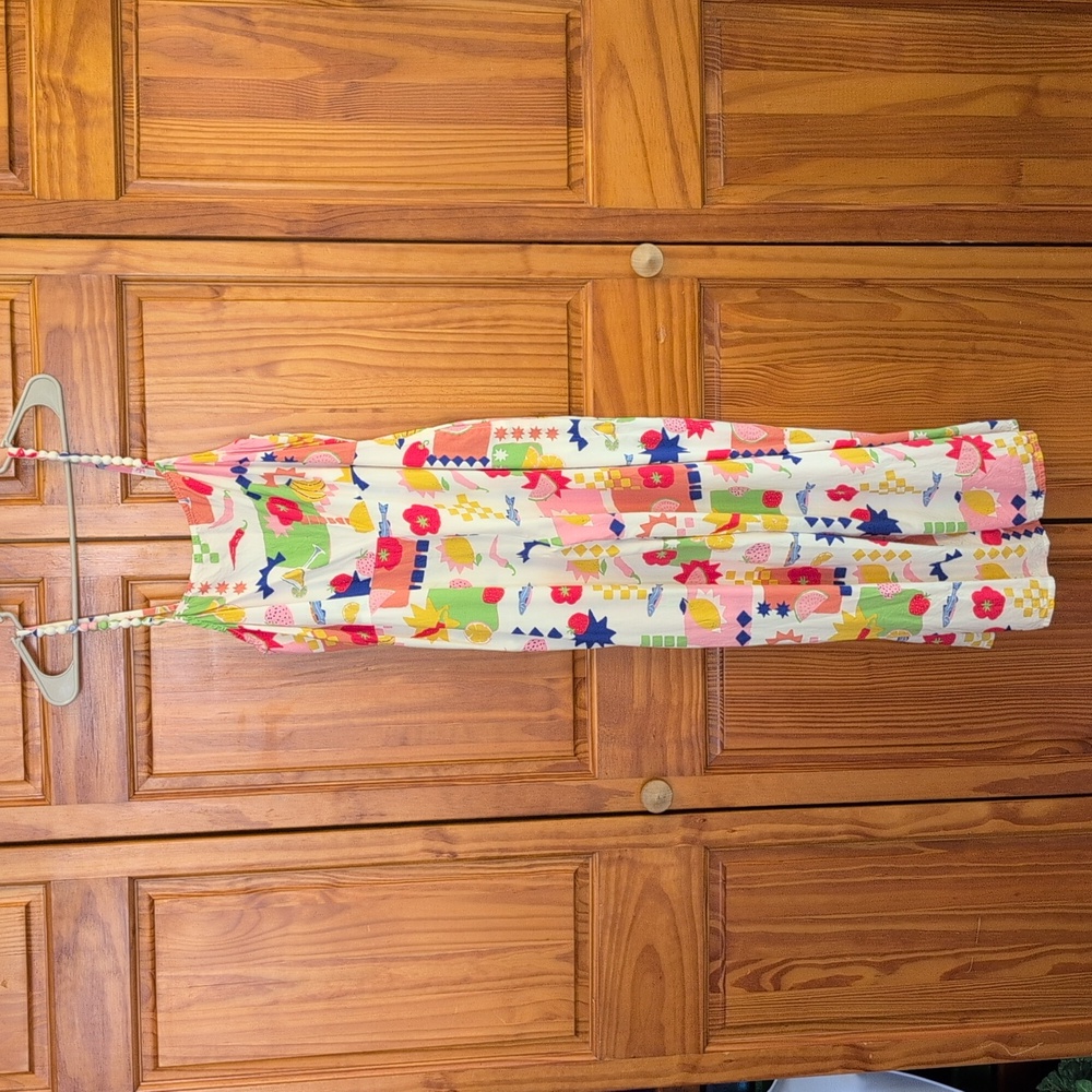 Japna Colorful Fruit Crop Wide Leg Lightweight Jumpsuit M              M166